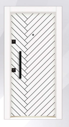 DecoDoor Rustik Seri 3002 Çelik Kapı Beyaz