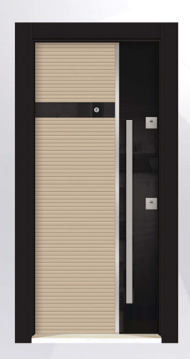 DecoDoor PVC Seri 4003 Çelik Kapı Kapuçino - HG.Siyah