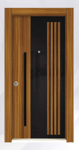 DecoDoor Lüks Seri 5001 Çelik Kapı HG.Siyah - Amerikan ceviz